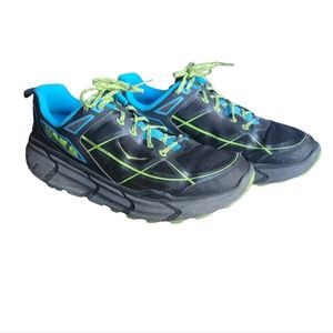 Hoka One One Black and Blue Athletic Shoes